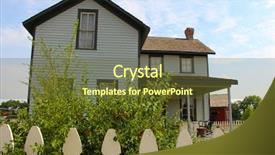  Presentation with white house - Slide set with old house with a white background and a tawny brown colored foreground