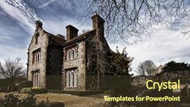  Presentation with old house - Beautiful presentation design featuring old hunted building at midnight backdrop and a tawny brown colored foreground