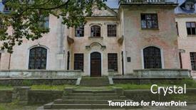  Presentation with stairway - Slide deck featuring old-hunting-palace-of-count background and a tawny brown colored foreground