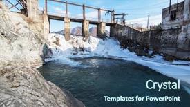  Presentation with siberia - Slide deck having old hydro power station background and a ocean colored foreground