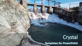  Presentation with hydroelectric - Presentation design enhanced with old hydro power station background and a tawny brown colored foreground