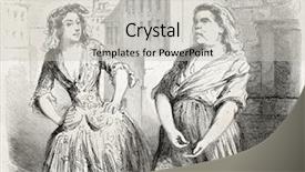  Presentation with journal - Audience pleasing presentation theme consisting of old illustration depicting two women created by pauquet published on l'illustration journal universel paris 1857 backdrop and a light gray colored foreground