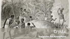 Presentation with indigenous - Colorful slide deck enhanced with opaque - old illustration of african indigenous backdrop and a gray colored foreground
