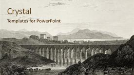  Presentation with old london - Slide deck enhanced with old illustration of an aqueduct background and a sky blue colored foreground