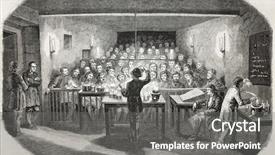  Presentation with industrial workers - Beautiful presentation featuring old illustration of an industrial backdrop and a gray colored foreground