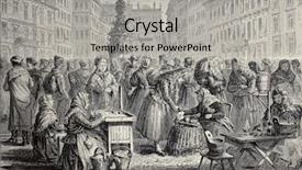  Presentation with global market integration - PPT theme enhanced with old illustration of brno market background and a  colored foreground