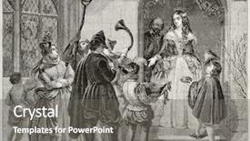  Presentation with painting old - Audience pleasing slides consisting of old illustration of christmas queen backdrop and a gray colored foreground