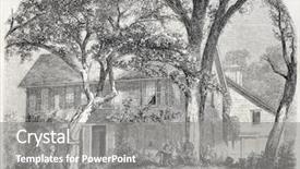  Presentation with rest - Cool new PPT theme with rural houses - old illustration of family sunday backdrop and a gray colored foreground