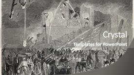  Presentation with old newspaper - Audience pleasing presentation design consisting of old illustration of fire backdrop and a gray colored foreground