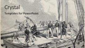  Presentation with battleship - Amazing PPT layouts having old illustration of french battleship backdrop and a light gray colored foreground