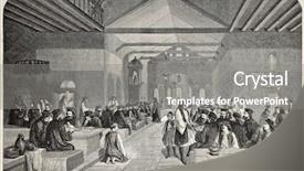  Presentation with ancient greek philosophy socrates - Colorful slides enhanced with old illustration of greek monks backdrop and a gray colored foreground