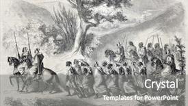  Presentation with soldiers - Cool new theme with old illustration of hostages marching backdrop and a gray colored foreground