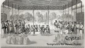  Presentation with painting old - Presentation having old illustration of indian dancers background and a light gray colored foreground