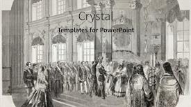  Presentation with journal - Slide set featuring old illustration of michael nikolaevich of russia and olga feodorovna of baden wedding created by blanchard published on l'illustration journal universel paris 1857 background and a light gray colored foreground