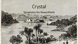  Presentation with nile river - Amazing theme having old illustration of nile river backdrop and a light gray colored foreground