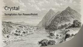  Presentation with uganda - Theme enhanced with old illustration of nile river background and a light gray colored foreground