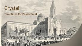  Presentation with old lady cartoon - Theme with old illustration of our lady background and a  colored foreground