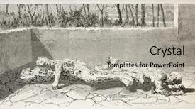  Presentation with history pompeii - Slide deck with old illustration of pompeii casts background and a light gray colored foreground