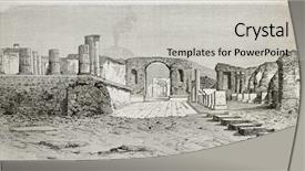  Presentation with forum - PPT theme consisting of old illustration of pompeii forum background and a light gray colored foreground
