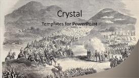  Presentation with battlefield - Presentation theme enhanced with old illustration of samsa battlefield background and a light gray colored foreground