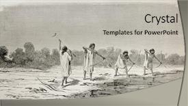  Presentation with american indian - Audience pleasing theme consisting of old illustration of southern american backdrop and a light gray colored foreground