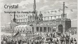  Presentation with feast - PPT theme with old illustration of stuttgart feast background and a  colored foreground