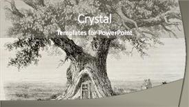  Presentation with oak forest - PPT theme consisting of old illustration of the chene background and a gray colored foreground