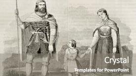  Presentation with old people animated - Cool new theme with old illustration of varangian family backdrop and a gray colored foreground