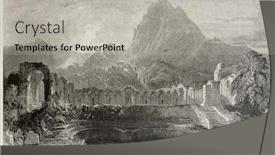  Presentation with temple - Slide deck with old illustration of zaghouan water temple tunisia created by greenvile temple bart and redaway published on il mediterraneo illustrato spirito battelli ed florence italy 1841 background and a light gray colored foreground