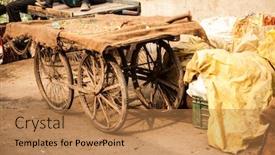  Presentation with old india - Slide set consisting of old-indian-cart-vegetable-trader background and a coral colored foreground