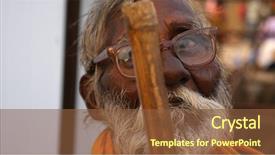  Presentation with varanasi - Beautiful slides featuring old indian man in varanasi backdrop and a tawny brown colored foreground