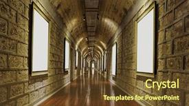  Presentation with storage - Theme consisting of old industrial - corridor of wine storage basement background and a tawny brown colored foreground