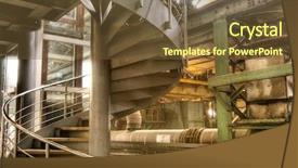  Presentation with factory protest - Slides enhanced with old industrial - factory interior of abandoned buildings background and a tawny brown colored foreground