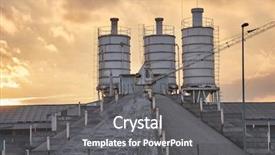  Presentation with industrial - Slide set with old industrial building with silos background and a gray colored foreground