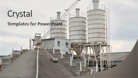  Presentation with old building britain gif - Theme featuring old industrial building with silos background and a light gray colored foreground