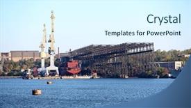  Presentation with shipyard - Slide deck consisting of old industrial shipyard background and a  colored foreground