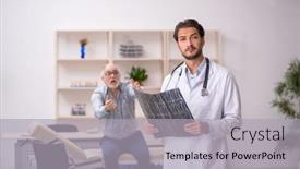  Presentation with old young - Presentation consisting of old-injured-man-visiting-young background and a  colored foreground