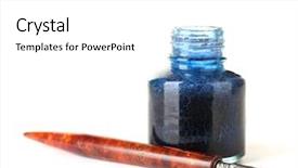  Presentation with old pen - Slide deck enhanced with old ink pen and ink background and a white colored foreground