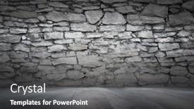  Presentation with vintage interior brick wall - PPT theme consisting of old-interior-with-brick-wall background and a dark gray colored foreground