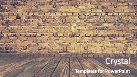  Presentation with vintage interior brick wall - Presentation design featuring brick wall vintage background background and a coral colored foreground