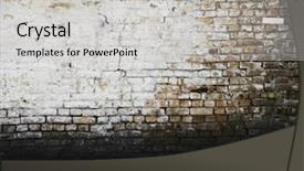  Presentation with vintage interior brick wall - Slide deck having old interior with brick wall background and a light gray colored foreground