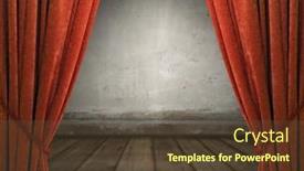  Presentation with curtains - PPT layouts featuring old-interior-with-red-curtains background and a tawny brown colored foreground