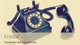  Presentation with old telephone - Beautiful theme featuring old isolated vintage telephone with filter backdrop and a lemonade colored foreground
