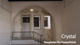  Presentation with prison door - Colorful slides enhanced with old jail - door to prison cell backdrop and a gray colored foreground