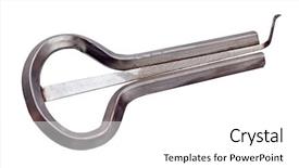  Presentation with jaw - Presentation with old jaw harp isolated background and a white colored foreground