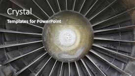  Presentation with engine - Colorful presentation design enhanced with old-jet-engine-closeup-blades backdrop and a dark gray colored foreground