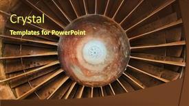  Presentation with jet - PPT theme featuring old-jet-engine-closeup-blades background and a tawny brown colored foreground