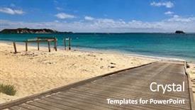  Presentation with ramp - PPT layouts with old jetty at hamelin bay background and a coral colored foreground