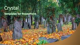  Presentation with old jewish cemetery - Audience pleasing presentation consisting of old jewish cemetery in vienna backdrop and a tawny brown colored foreground