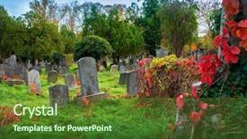  Presentation with old jewish cemetery - Presentation theme featuring old jewish cemetery in vienna background and a tawny brown colored foreground